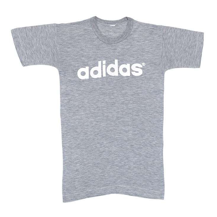 70s アディダス 霜降りグレー 旧ロゴ ヴィンテージTシャツ adidas M相当 古着
