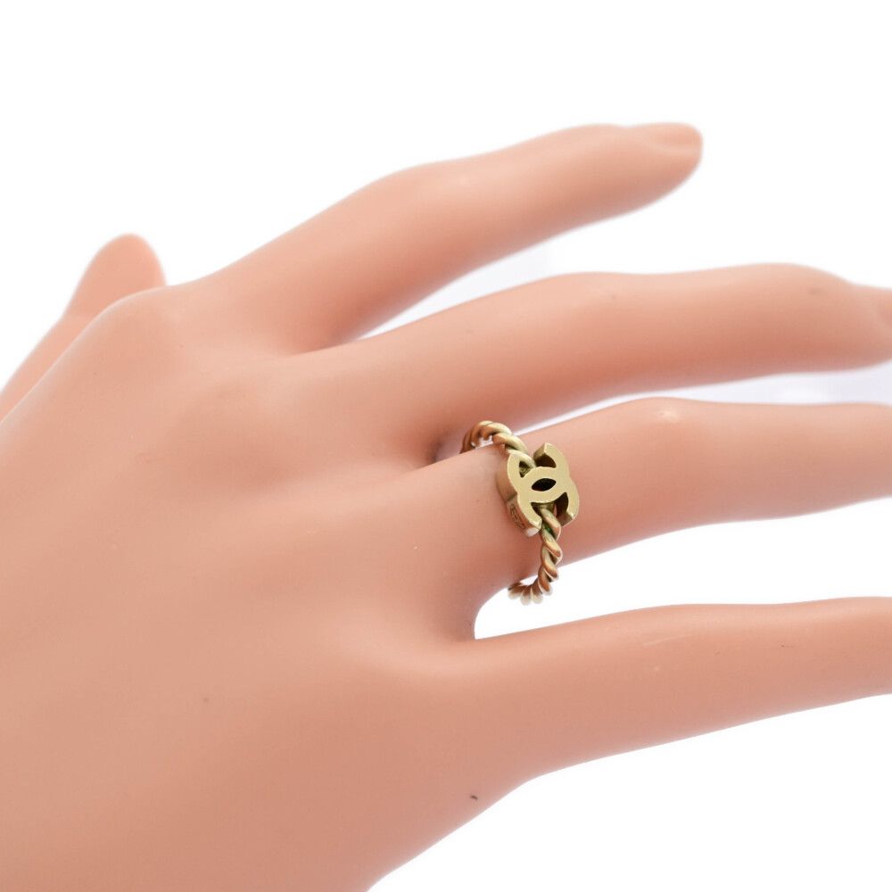 良品【CHANEL／シャネル】ココマーク ツイスト ゴールドリング CHANEL シャネル ココマーク ツイスト リング 指輪/合金/メッキ