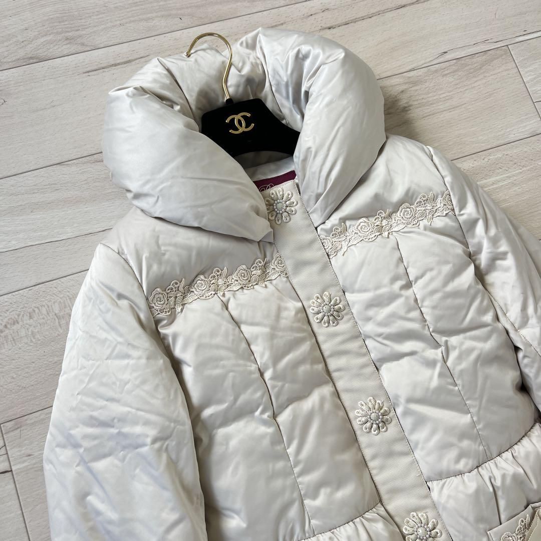 新品タグ　未使用　大きいサイズ44 スーパービューティー　ビジューコート フラワー様専用 スーパービューティー ビジュー付き ロング