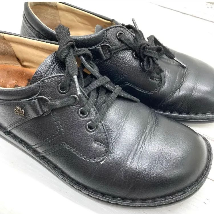 ☆美品☆【フィンコンフォート】レザーシューズ (5.5) コンフォート　ブラック 美品❣️ Finn Comfort フィンコンフォートレザーシューズ 靴