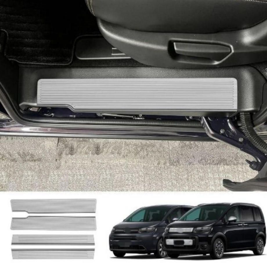 ホンダ D AIR CROSSTAR 式 ステンレス製 内側スカッフプレート ドア内張り保護 カスタムパーツ 黒チタン シルバー