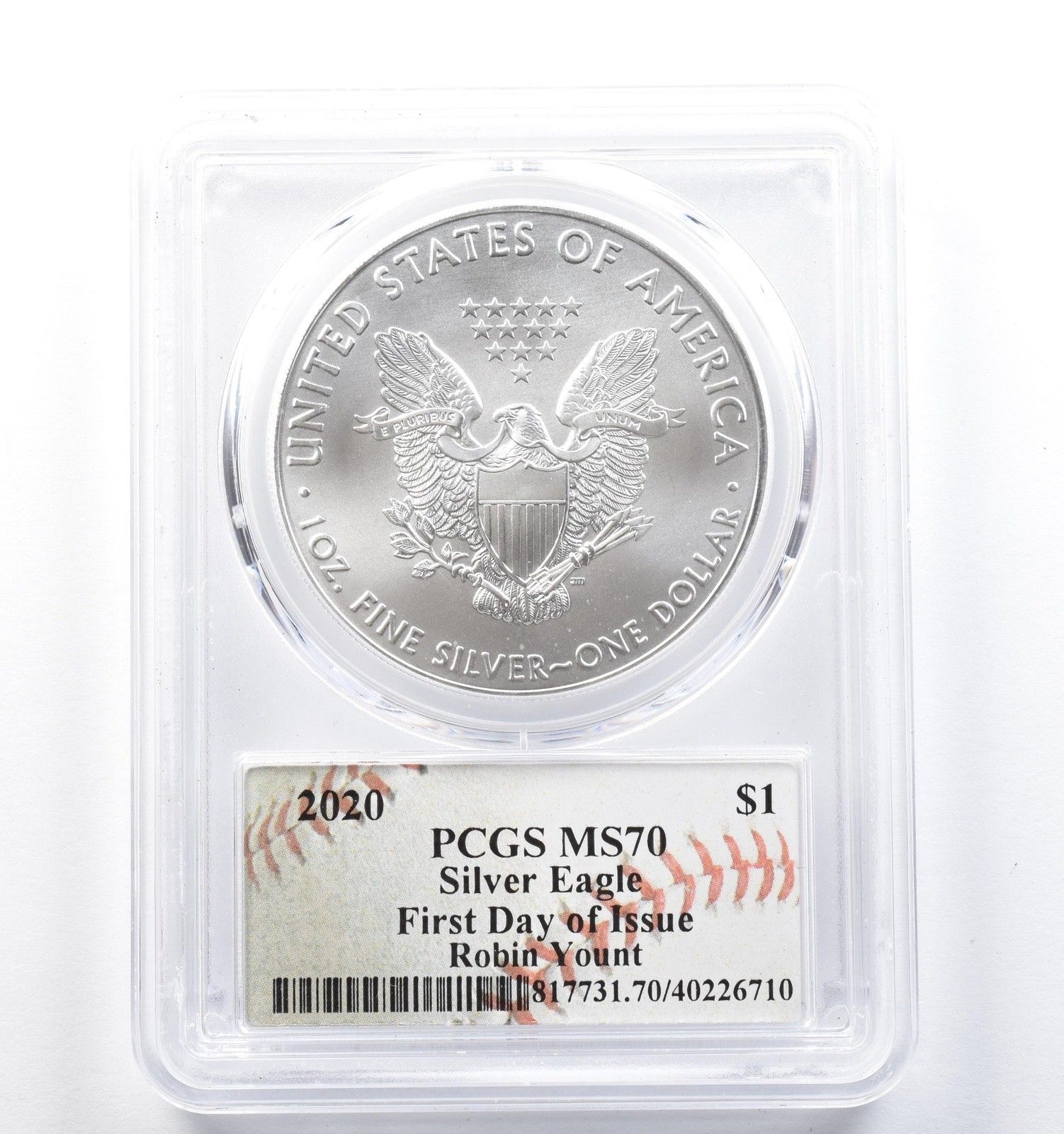 【新品】アメリカン シルバー イーグル銀貨2020シルバーPCGS MS70 2020年 アメリカン シルバー イーグル ロビン・ヨーント FDOI