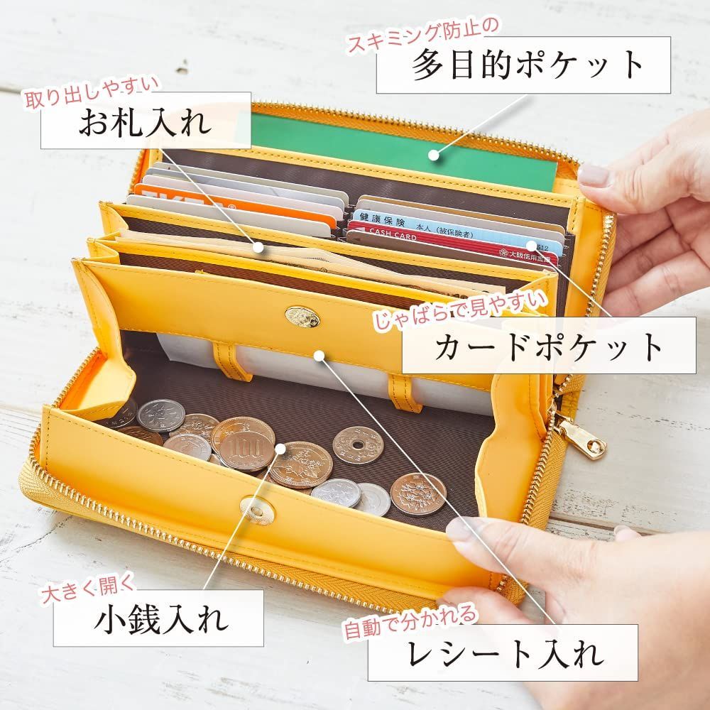 日本未発売 レディース長財布 ネイビー 大容量 高級 人気 おすすめ 女性 ベルト