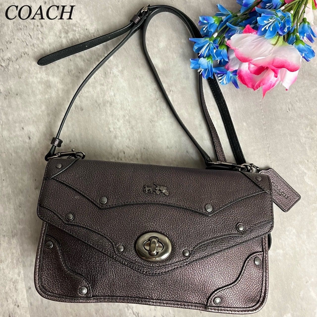 ✨良品✨ COACH コーチ カメラバッグ ショルダーバッグ ターンロック 