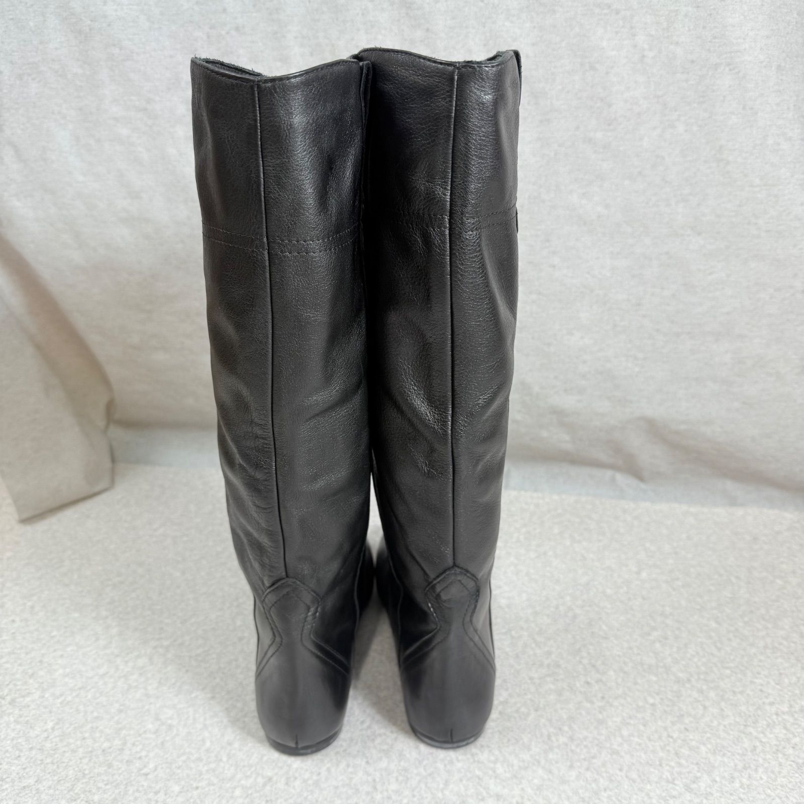 FABIO RUSCONI ファビオルスコーニ ロングブーツ 本革 レザー ブラック 37ハーフ 24.5㎝ KIN-KAAI_COM