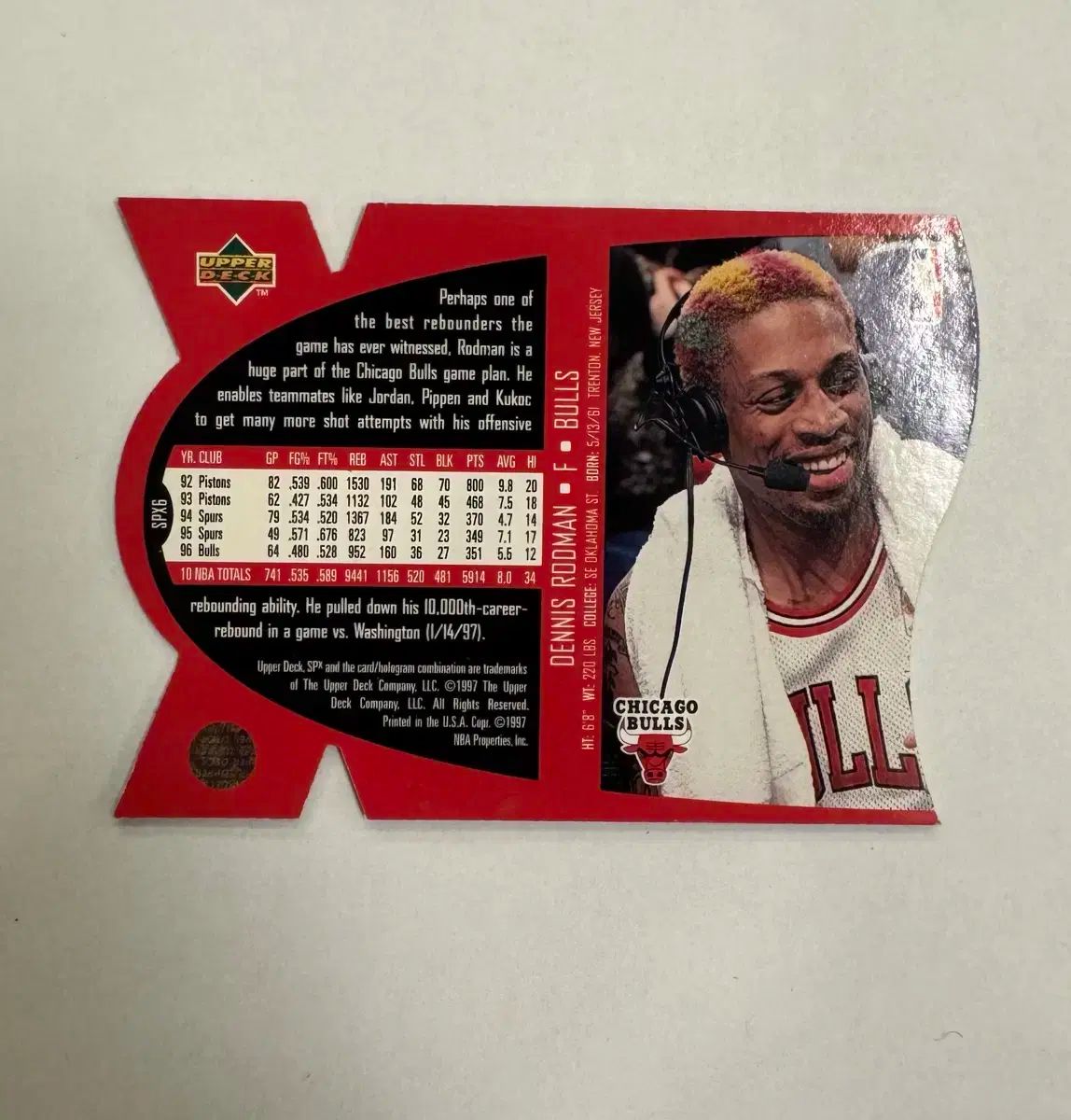 デニス ロッドマン 1997 SPX ゴールド ダイ カット NBA カード