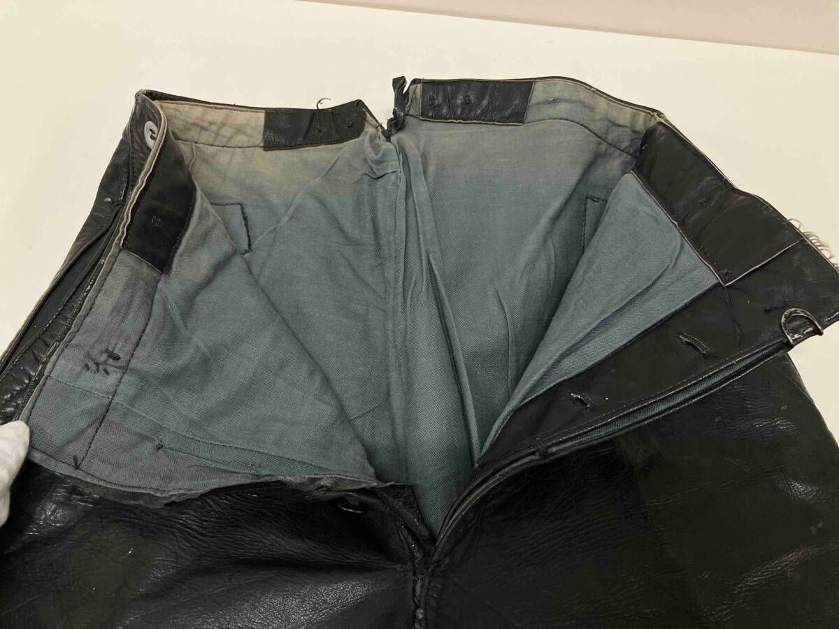 ドイツ軍 20-30s WW2 Uボート レザーパンツ メンズ ブラック