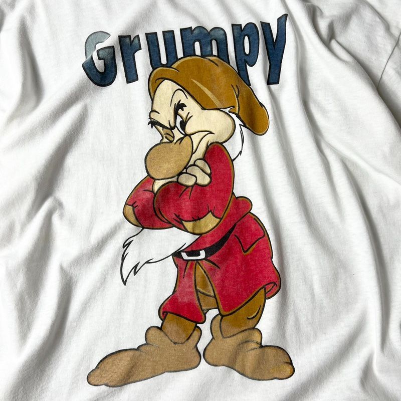 90s ディズニー 白雪姫 7人のこびと グランピー プリント 半袖 Tシャツ 
