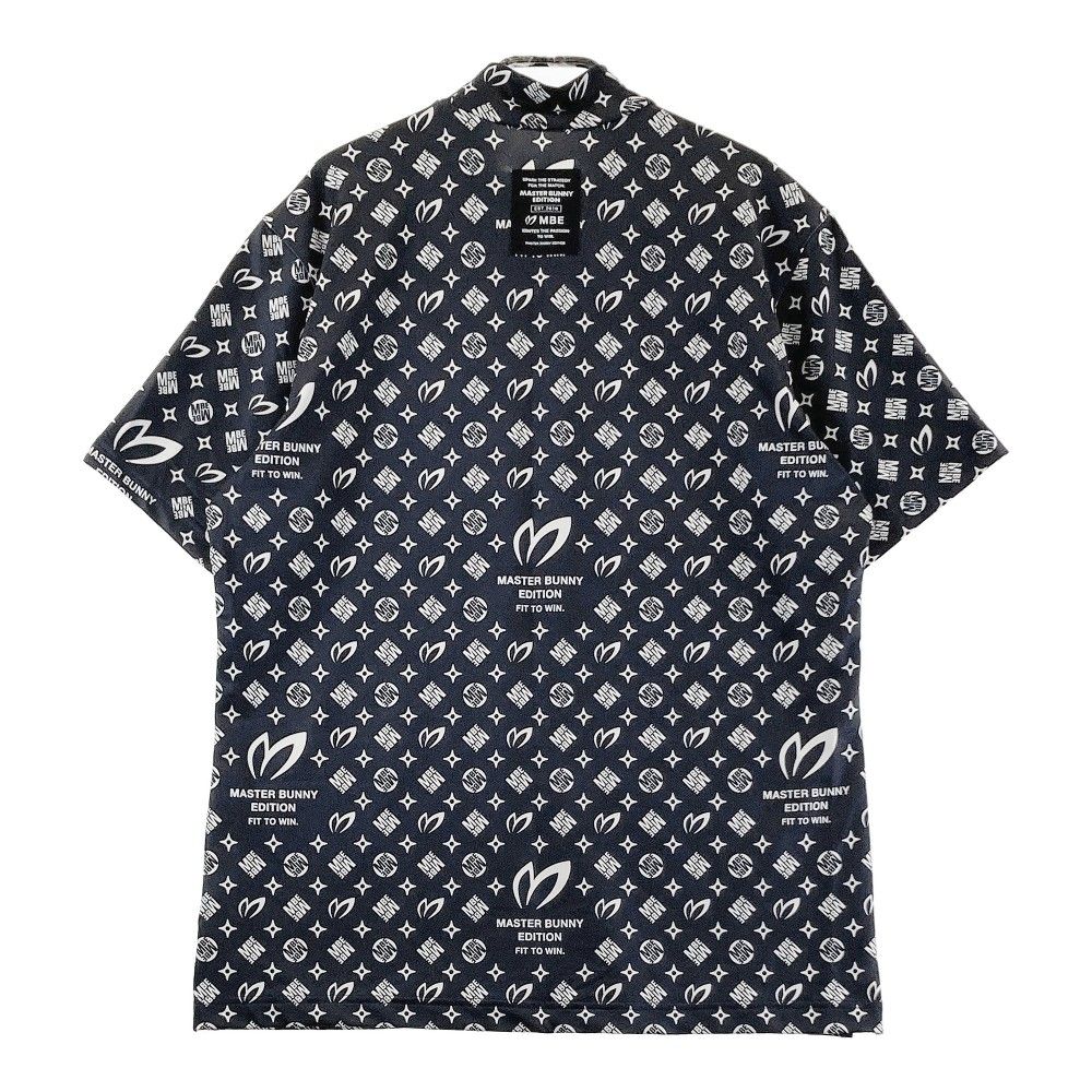 サイズ 5 MASTER BUNNY EDITION マスターバニーエディション モデル ハイネック 半袖Tシャツ ロゴ×モノグラム柄 ブラック系 240101314914 ゴルフウェア メンズ ストスト