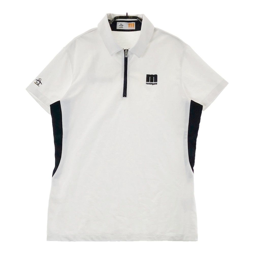 サイズ：L MUNSING WEAR マンシングウェア  ハーフジップ 半袖ポロシャツ  ホワイト系 [240101439787] ゴルフウェア メンズ ストスト Munsingwear セール 公式 マンシングウェア シャツ ハーフジップ
