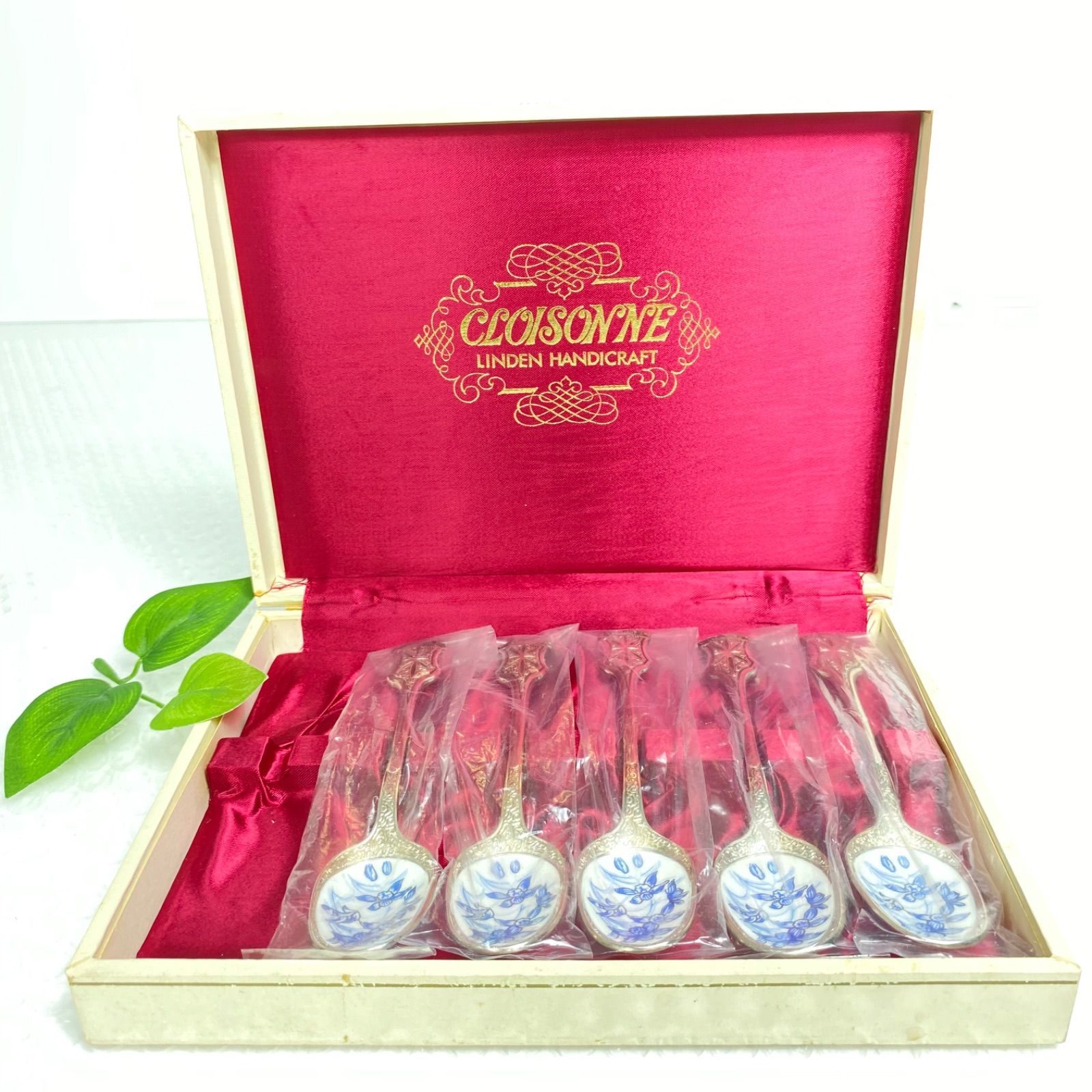 LINDEN CLOISONNE 七宝焼 ティースプーン 5本セット No.C-506 リンドン