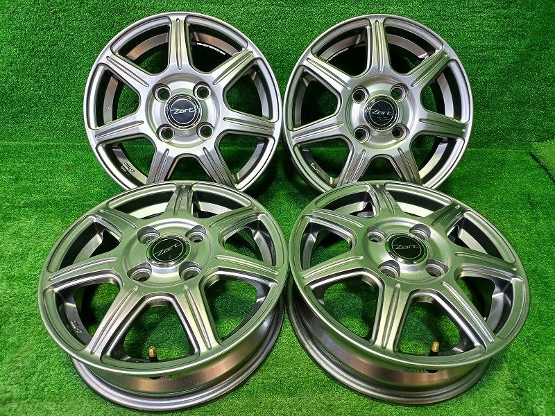 社外 ブリヂストン ザート ｴﾌﾞﾘｨﾜｺﾞﾝ ホイール アルミ ガンメタ 13インチ 4.00B 4穴 4本 100 45