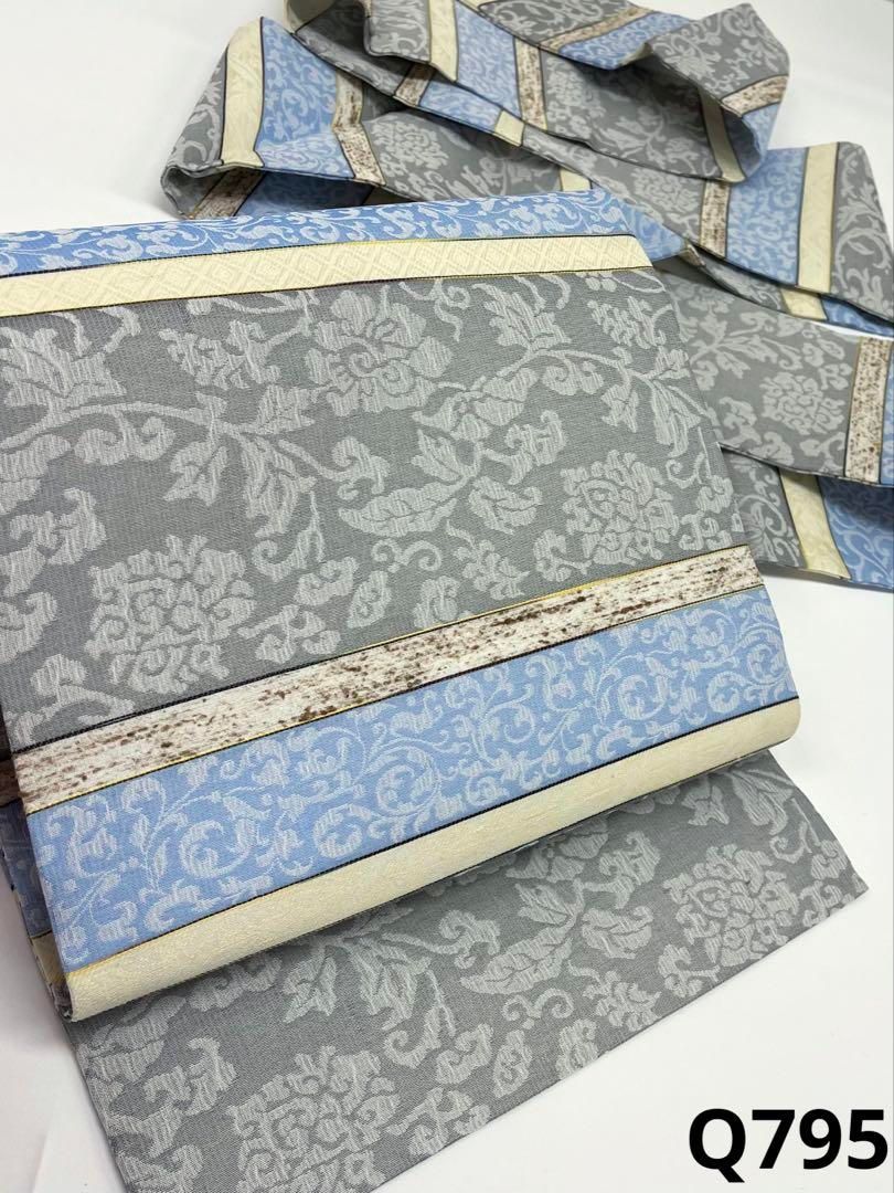 スリーシーズン ぜんまい糸使用 全通 九寸名古屋帯 唐花 正絹