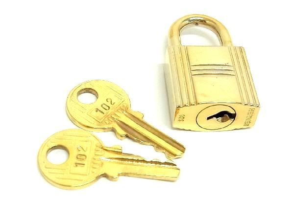 レディースエルメス ゴールド カデナパドロック 南京錠、鍵2本、保存袋