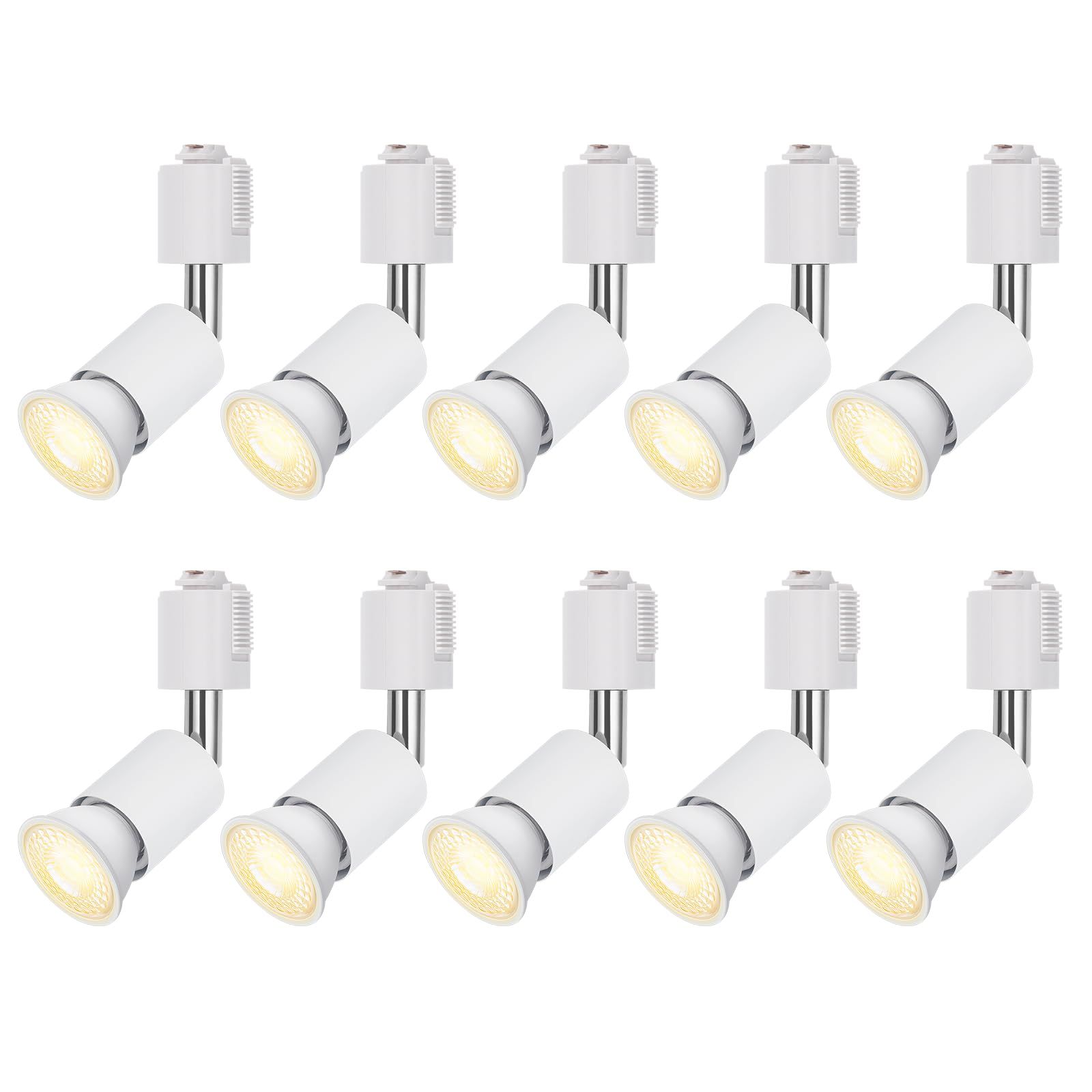 DiCUNO ダクトレール用スポットライト E26口金 LED電球付き 60W形相当 電球色 LEDスポットライト 6W ライティングバー用スポットライト ダクトレール用器具 高輝度 2700K 広角 非調光 ホワイト 10個入