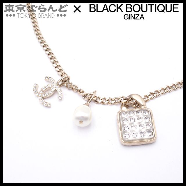 シャネル CHANEL 3モチーフ ロング ネックレス ライトゴールド メタル フェイクパール ラインストーン コスチュームジュエリー A22S レディース 101786713