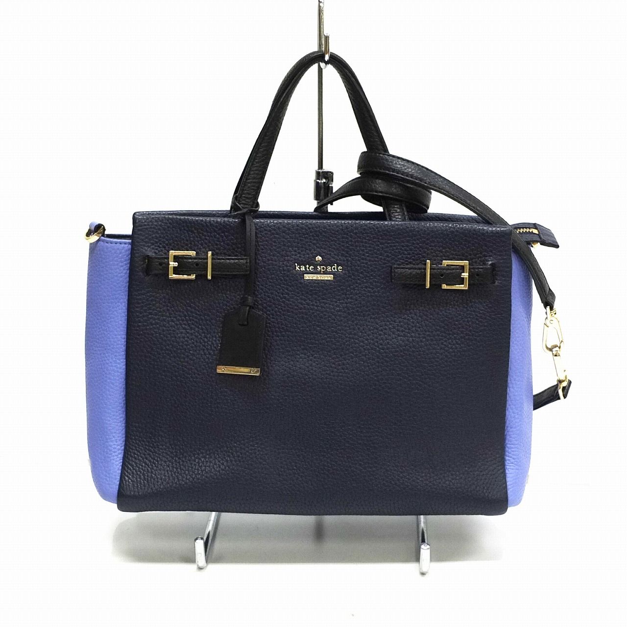 Kate Spade ケイトスペード レザー バイカラー ブルー系 2WAYバッグ