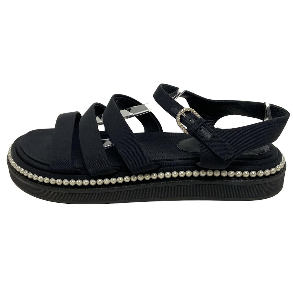 CHANEL(シャネル) サンダル 39 1/2 C レディース - G32359 黒 パール