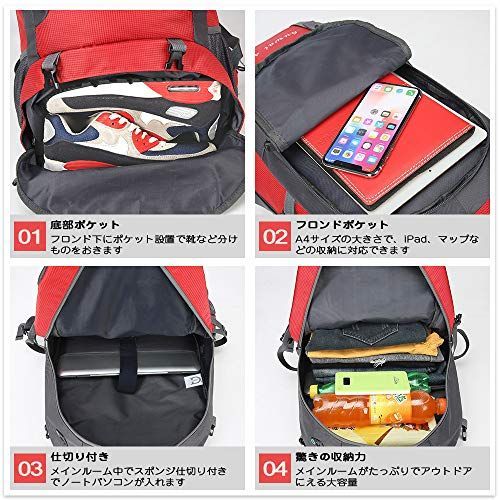 メルカリshops 登山バッグ 登山用リュック バッグ ザック 40l 85l 6色選び バックパ