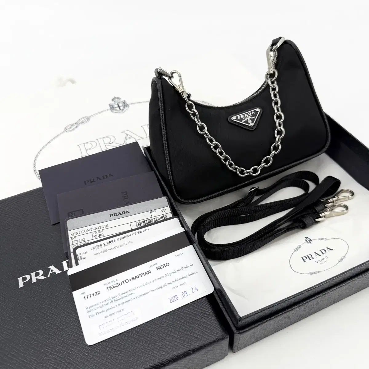 プラダ 1TT122 テスート ナイロン リーエディション ミニ 2way ホーボーバッグ