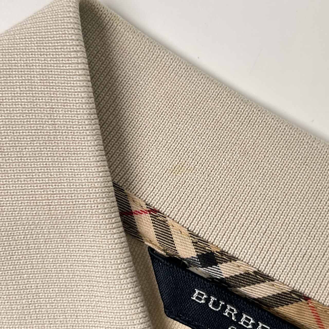 未使用 BURBERRY GOLF ベージュ 半袖ポロシャツ BURBERRY - バーバリーゴルフ チェックポロシャツ 半袖 L