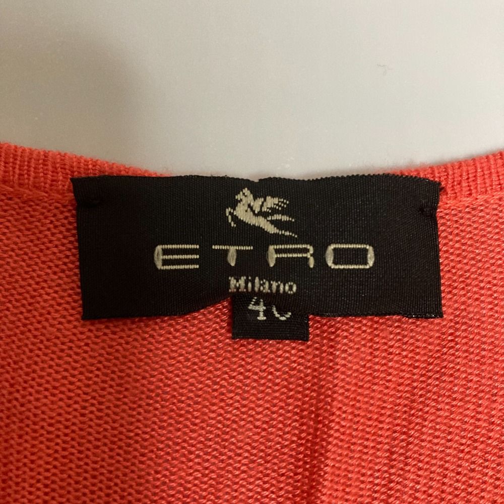 希少✨ETRO エトロ スカーフ柄 アンサンブル シルク 赤 46 イタリア製 エトロ シルク スカーフ マルチカラー 中古 ABランク ETRO