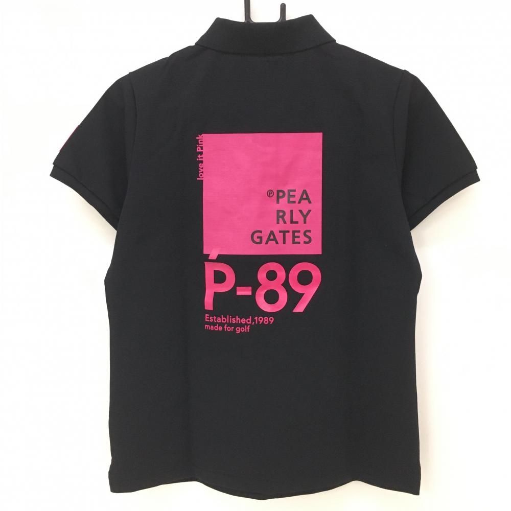 ポロシャツ パーリーゲイツ 黒 ゴルフウェア レディース 美品