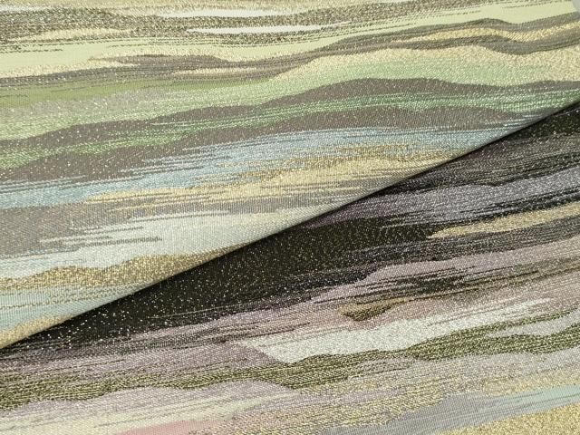 平和屋着物○爪掻き本綴れ 太鼓柄袋帯 霞文 金銀糸 正絹 逸品