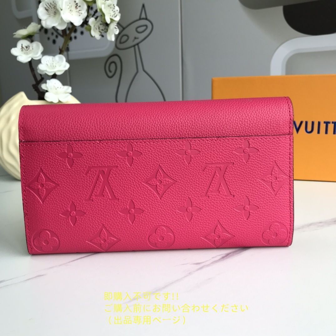 美品★ルイヴィトン ヴェル 小財布 レッド 小銭入れ 上品 かわいい 新色＊さくらピンクが可愛い♪】ルイヴィトン 折りたたみ財布