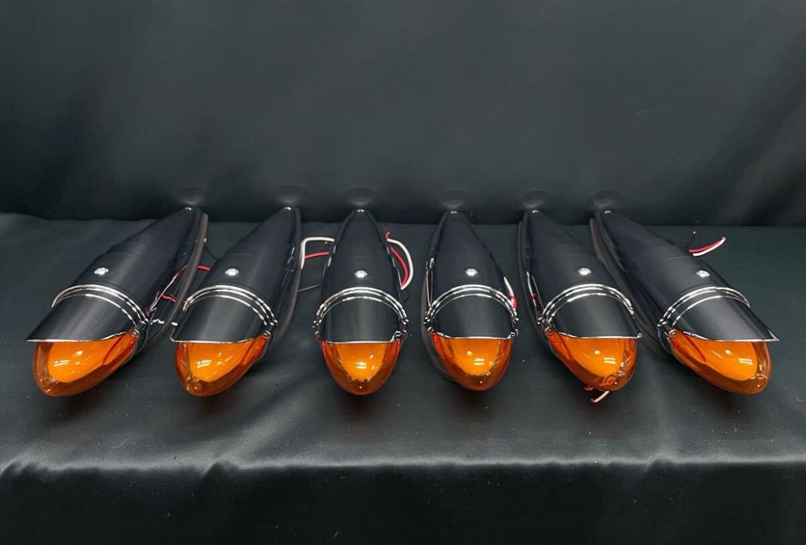 バイザー付き 6個 アンバー ロケットマーカー LEDバレット
