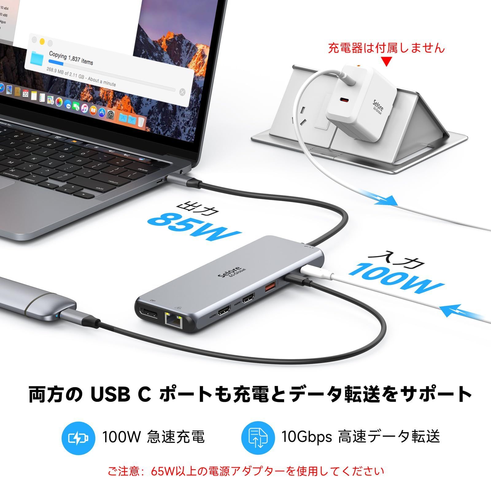 ドッキングステーション hdmi 2つ Type C LAN ハブ13-in-1 MST usb-c