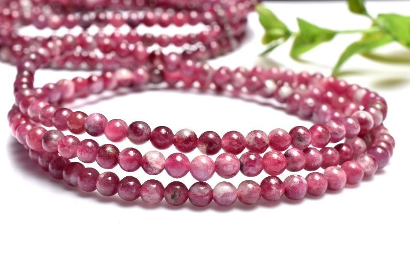 希少カラー レッドトルマリン(ルベライト) 3.5mm 3連タイプ