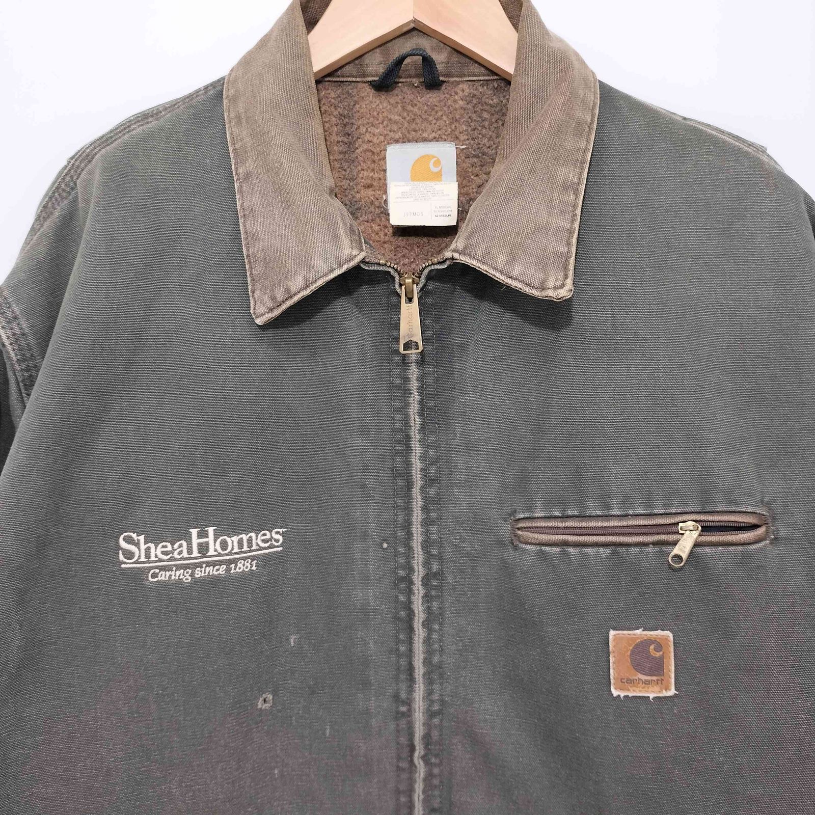カーハート Carhartt 1997年 USA製 J97 MOSモスグリーン 企業ロゴ 裏地 
