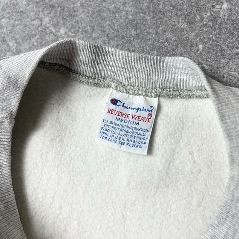 カットオフ 90s USA製 Champion 3段 カレッジ プリント リバース