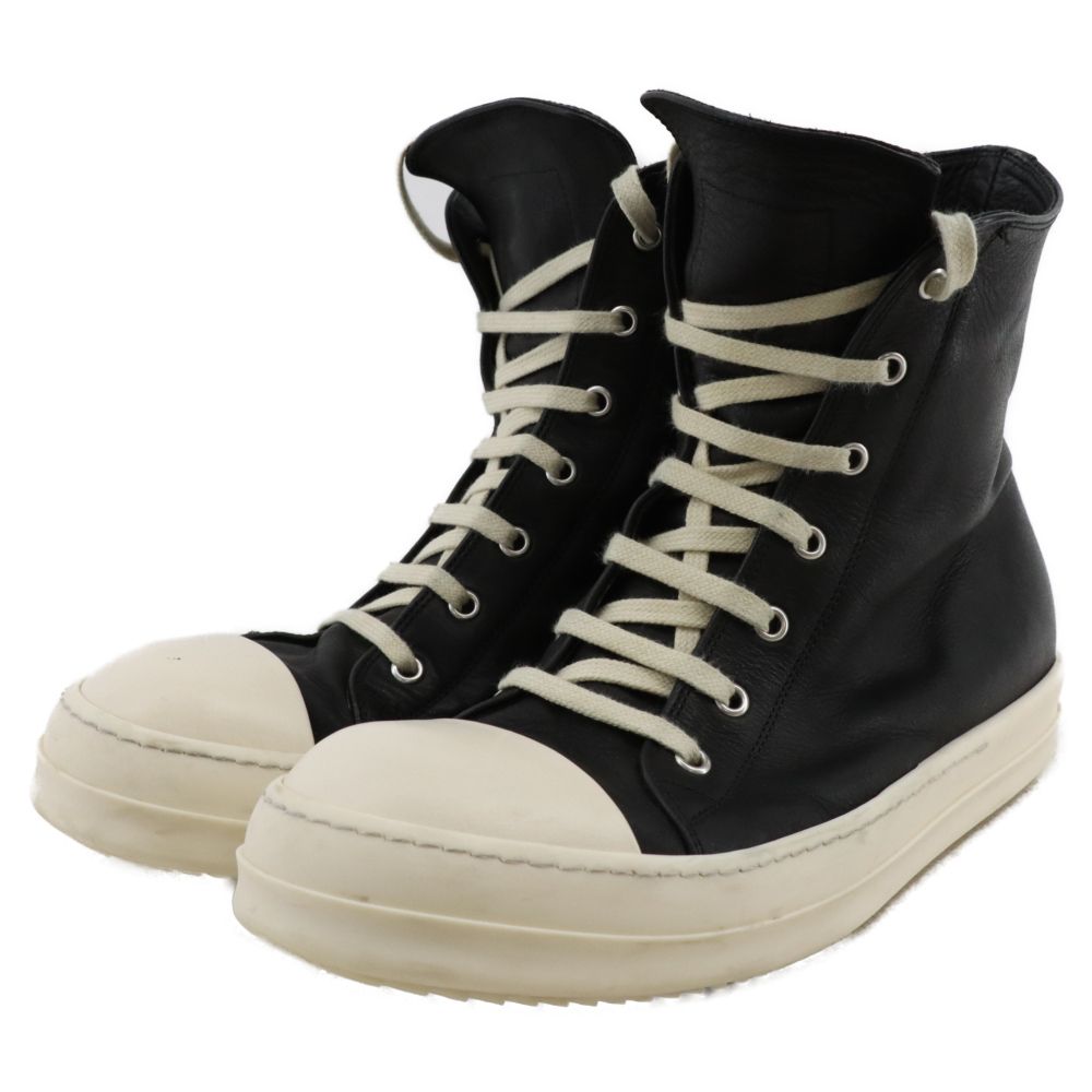 Rick Owens (リックオウエンス) RAMONES ラモーンズ サイドジップレザーハイカットスニーカー シューズ ブラック - メルカリ