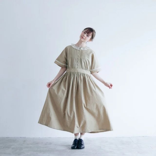 セール MAGALI | コットンリネン ファナージュ クラシックワンピース mocha | ワンピース マガリ