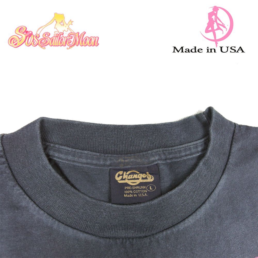 セーラームーン オフィシャル Tシャツ made in usa 美少女戦士 セーラームーン Tシャツ USA製 アニメ ブラック L