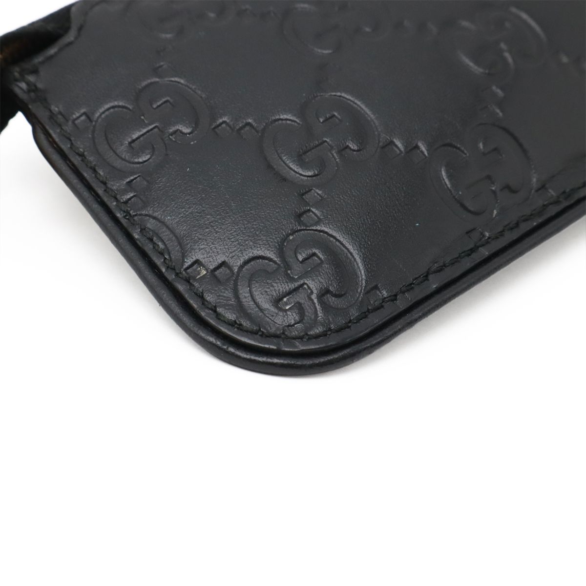GUCCI グッチ コインケース 小銭入れ GG レザー 本革 ブラック 黒 GUCCI グッチ コインケース 小銭入れ ワンポイントロゴ ブラック