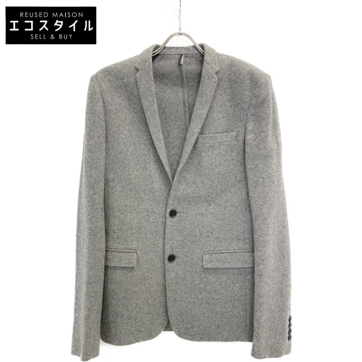 Dior HOMME ディオールオム ｸﾞﾚｰ 123C239D0270 ｳｰﾙ 2B ﾃｰﾗｰﾄﾞｼﾞｬｹｯﾄ 44 