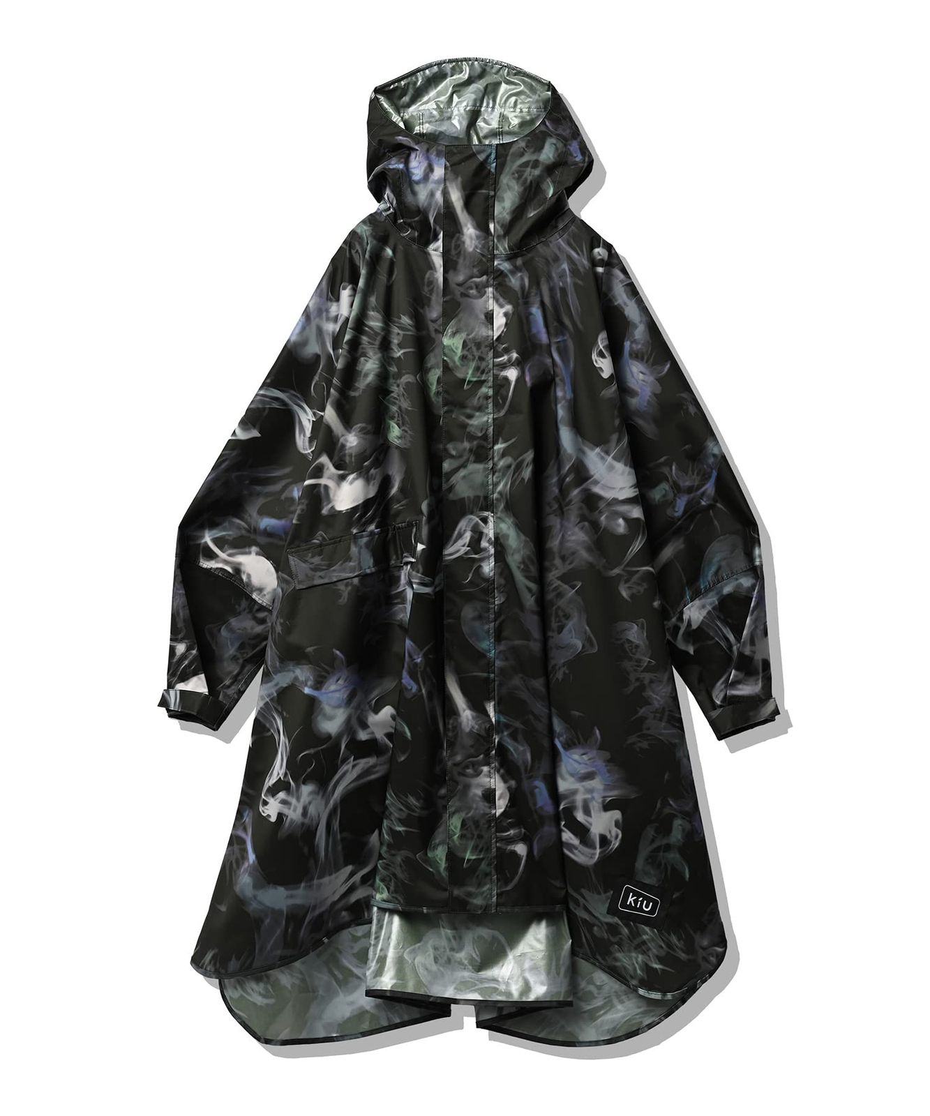 KiU 2025 キウ ニュースタンダード レインポンチョ RAIN PONCHO 豪雨対応 雨対策 自転車 大雨 台風 梅雨 レインコート ポンチョ 雨具 雨ガッパ 雨合羽 はっ水 撥水 防水 袖付き 収納袋 ポケット アウト 17.スモークグリーン
