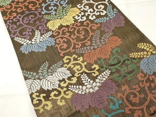 平和屋着物○スリーシーズン 春夏秋 全通柄袋帯 市松文 金糸