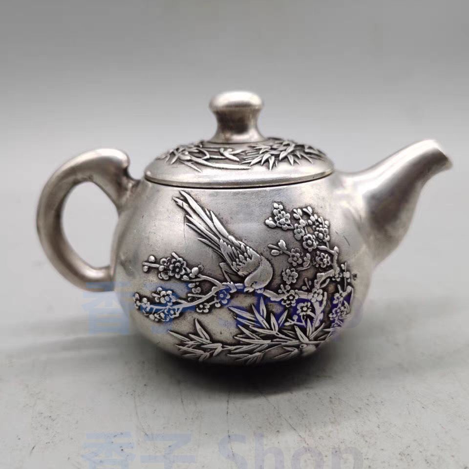 百福茶壺 銅製 中国茶器 飲茶食器 装飾品 工芸品 美術品 置物