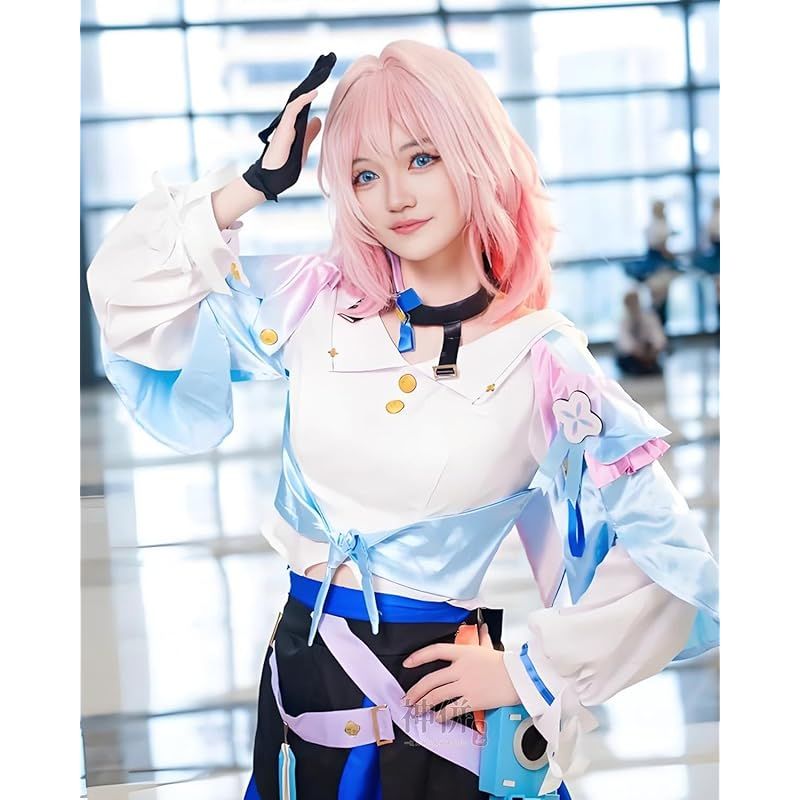在庫 神併 三月なのか コスプレ ウィッグ付き 存護 崩壊 スターレイル コスプレ衣装 大人用 仮装 文化祭 イベント コスチューム ステージ服 March 7th cosplay 三月なのか ウィッグ付き L 0