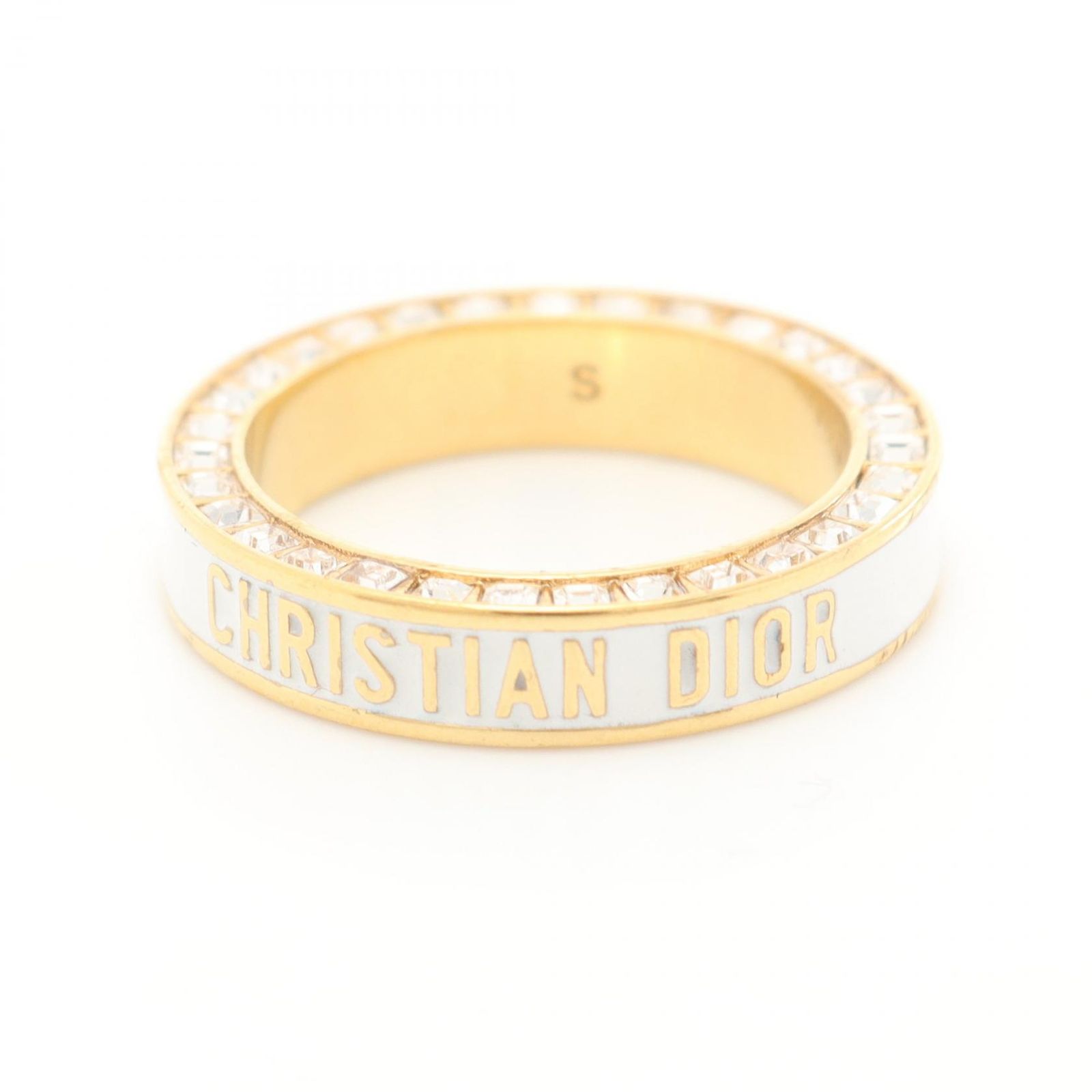Christian Dior code リング ゴールド/ホワイト Dior Night Code Ring Gold-Finish Metal, White Crystals and