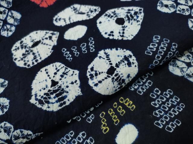 平和屋着物∴夏物 浴衣 有松鳴海絞り 舞花文 綿 逸品 CAAW1069ng