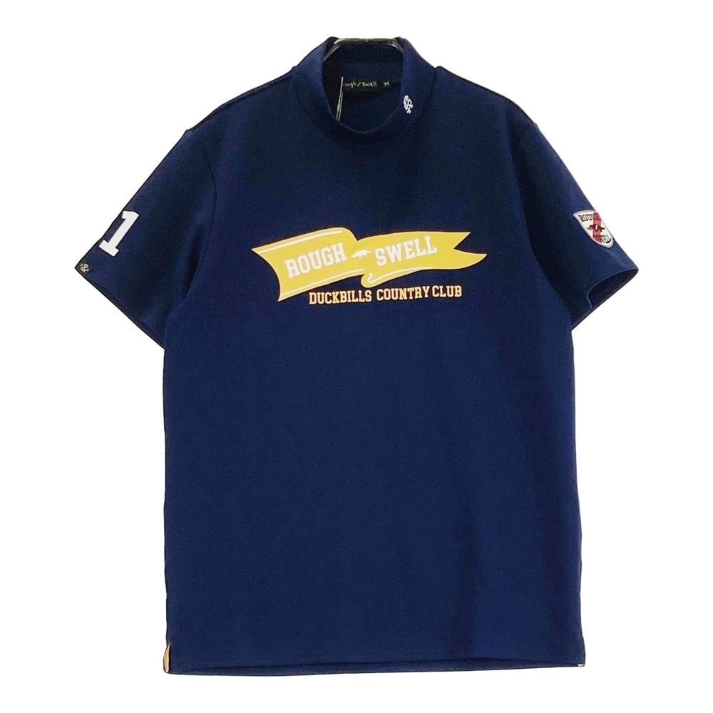 サイズ M ROUGH-SWELL ラフアンドスウェル 半袖モックネックTシャツ ネイビー系 240101526294 ゴルフウェア メンズ ストスト