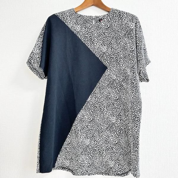詩仙堂 チュニック カットソー 美品】詩仙堂 タムラヒトシ ちりめん チュニック ブラウス