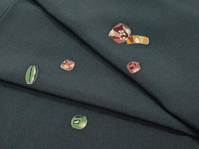 平和屋着物●上質な小紋 陶器文 鬼しぼ縮緬 ロング丈 正絹 CAAZ1079vf