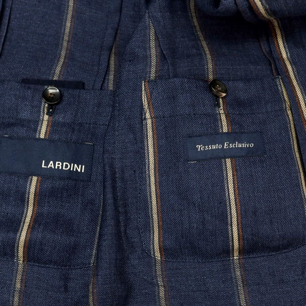 LARDINI ラルディーニ　リネン　太ストライプ織テーラード　イタリア製 LARDINI ラルディーニ リネン 太ストライプ織テーラード イタリア製