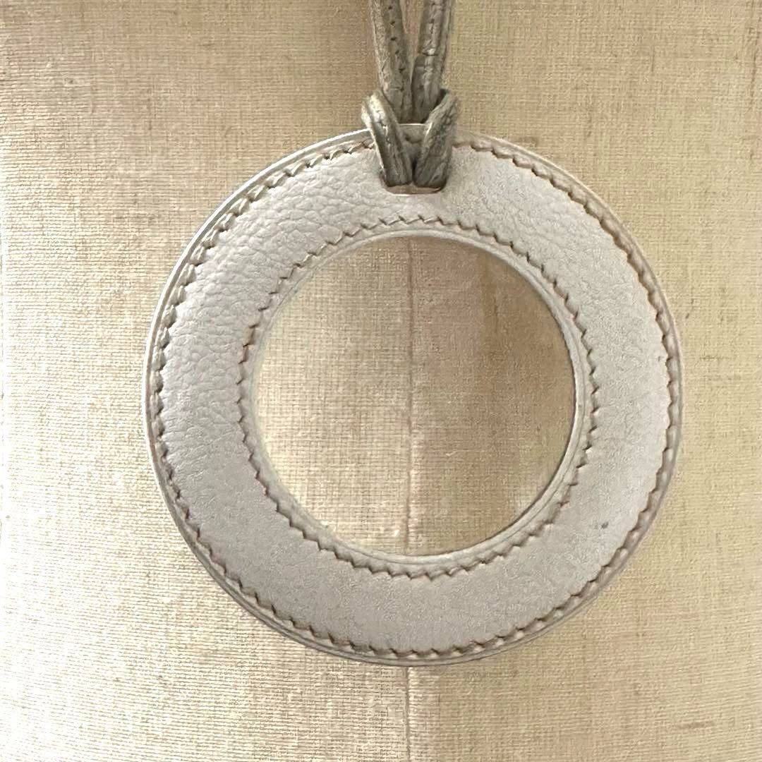 【極美品】Hermes レザー ルーペ 点眼鏡 ネックレス ペンダント エルメス HERMES ルーペ ネックレス 点眼鏡 サークル レザー 大人気